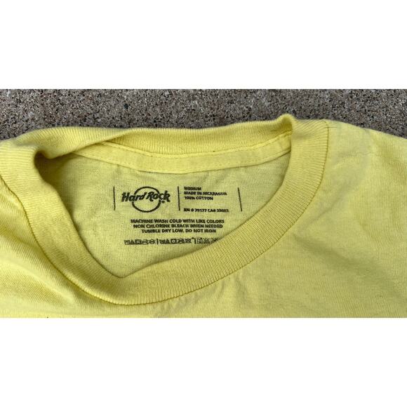 Hard Rock Cafe Shirt Unisex Size Medium Yellow Daytona Graphic Short Sleeve Tee - Picture 3 of 5